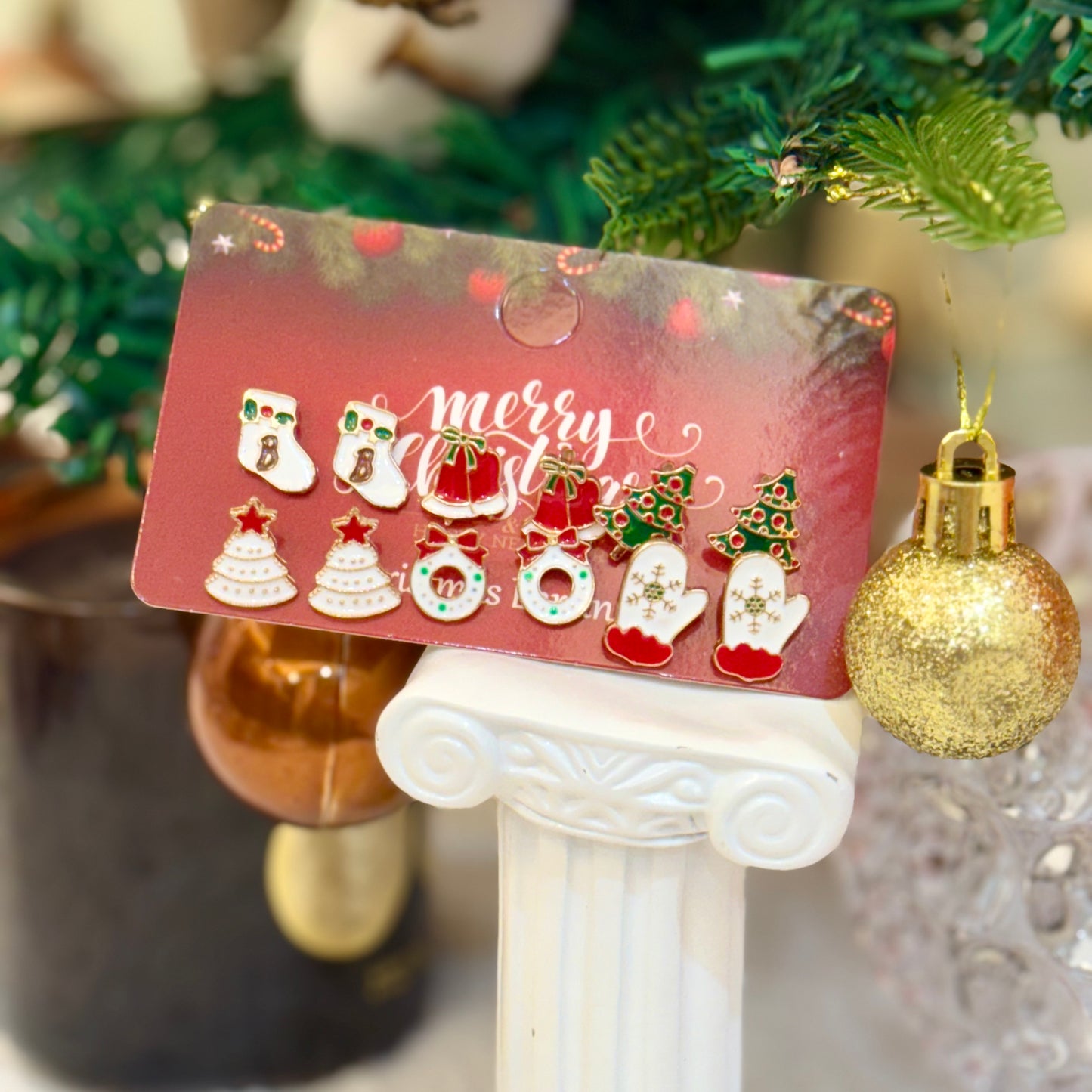 Christmas Earring Set - 6 Festive Designs