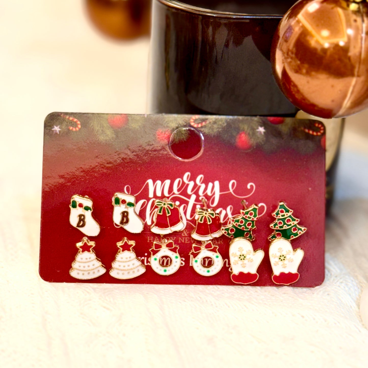 Christmas Earring Set - 6 Festive Designs