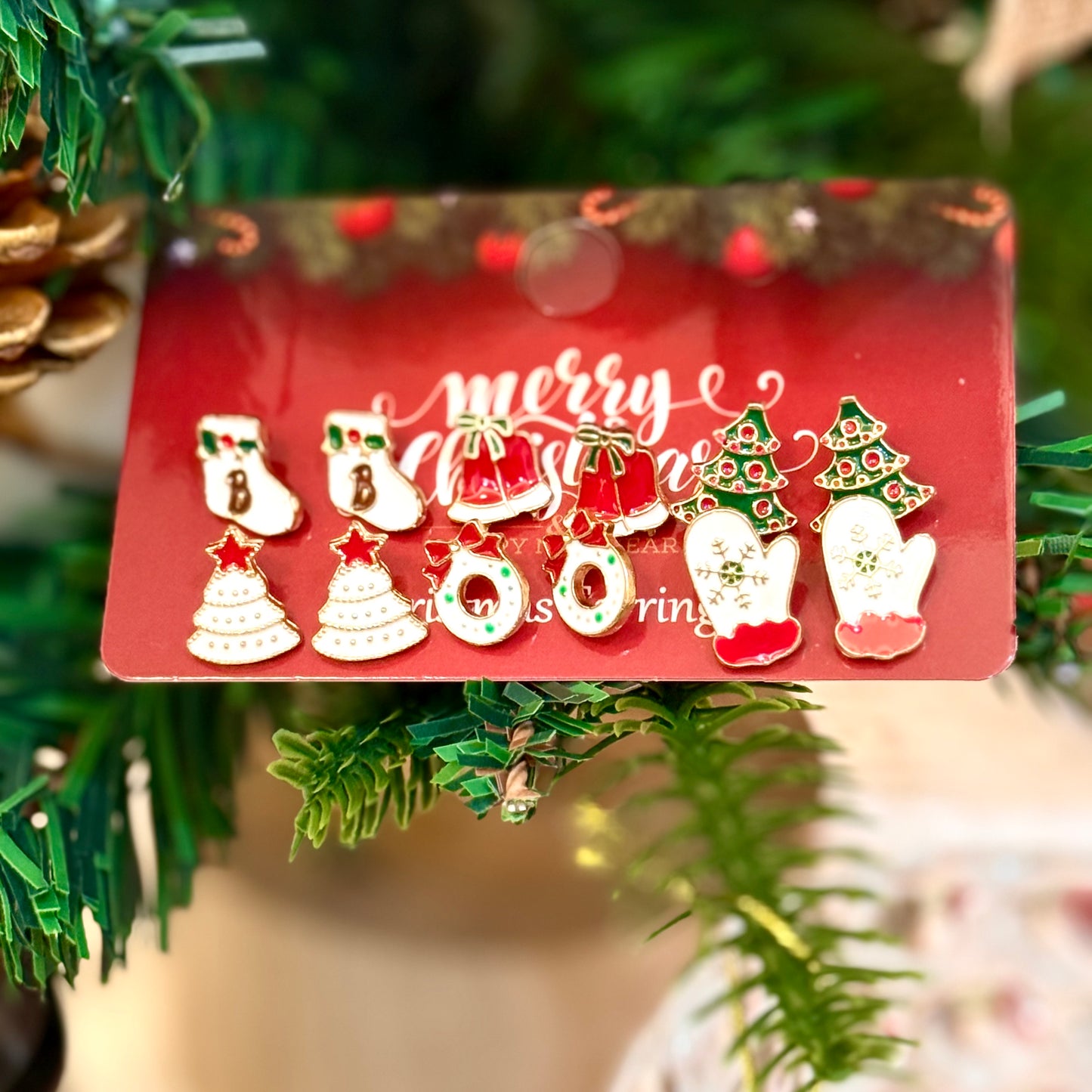 Christmas Earring Set - 6 Festive Designs